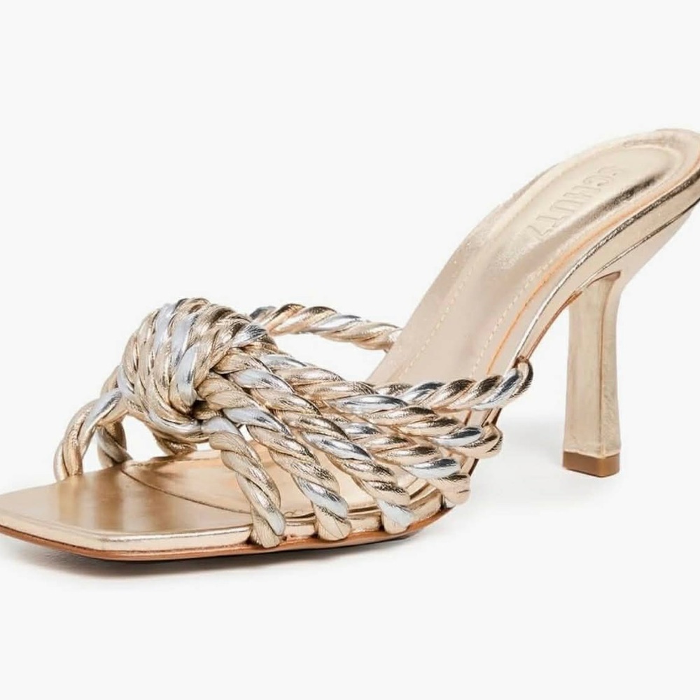 SCHUTZ Gold and Silver Strappy Heels